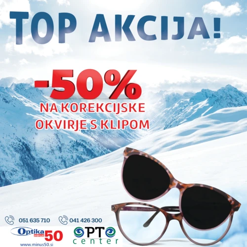 Optocenter | Optika Minus 50 - Akcija clip-on očala