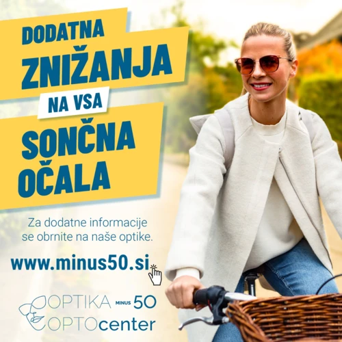 Optocenter | Optika Minus 50 - Znižanja gredo še dlje – dodatna znižanja na sončna očala